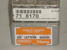 New! C.H. Hanson G22400 Quality Grade Steel Stamps 3/8" Letters Free Shipping!