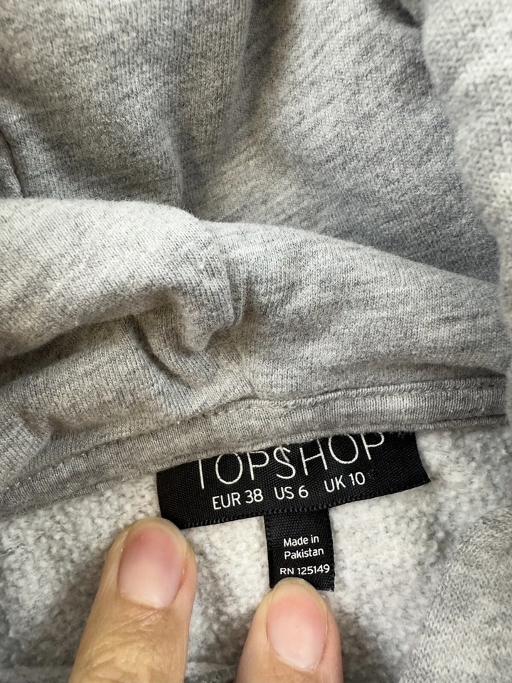 Толстовка с капюшоном женская TOPSHOP США 6 серая - Изображение 3 из 4