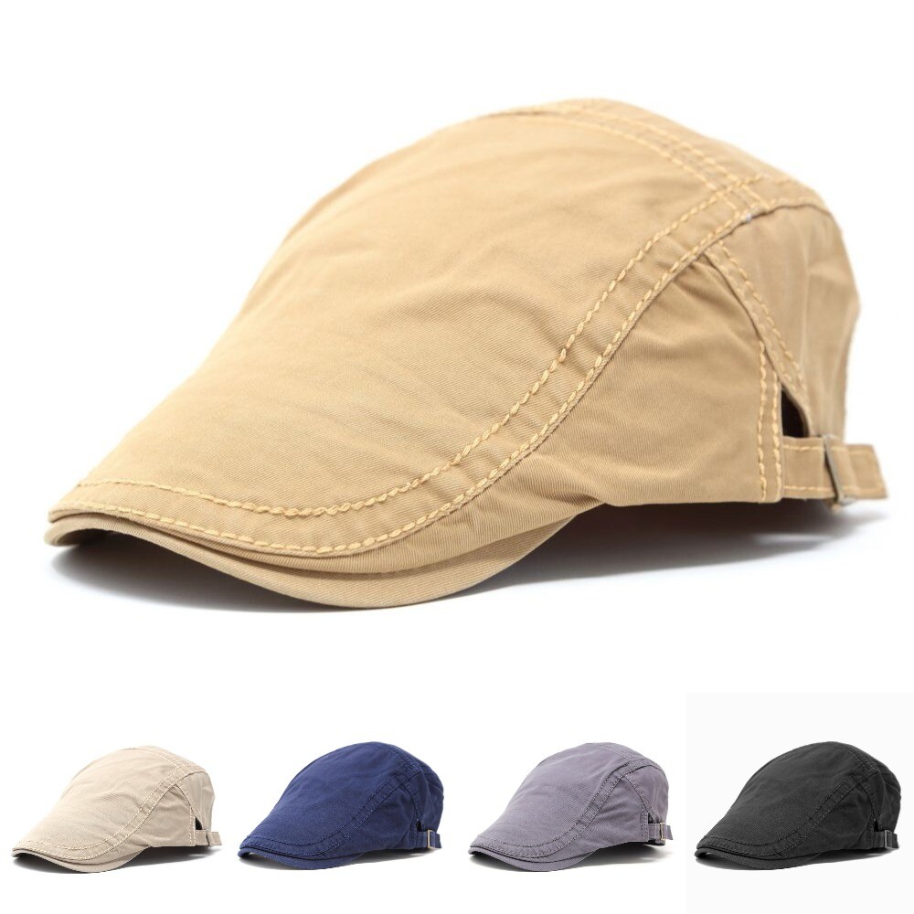 100% Cotton Casual Simple Newsboy Cap Gatsby Hat Fashion Old School Golf Sun Hat