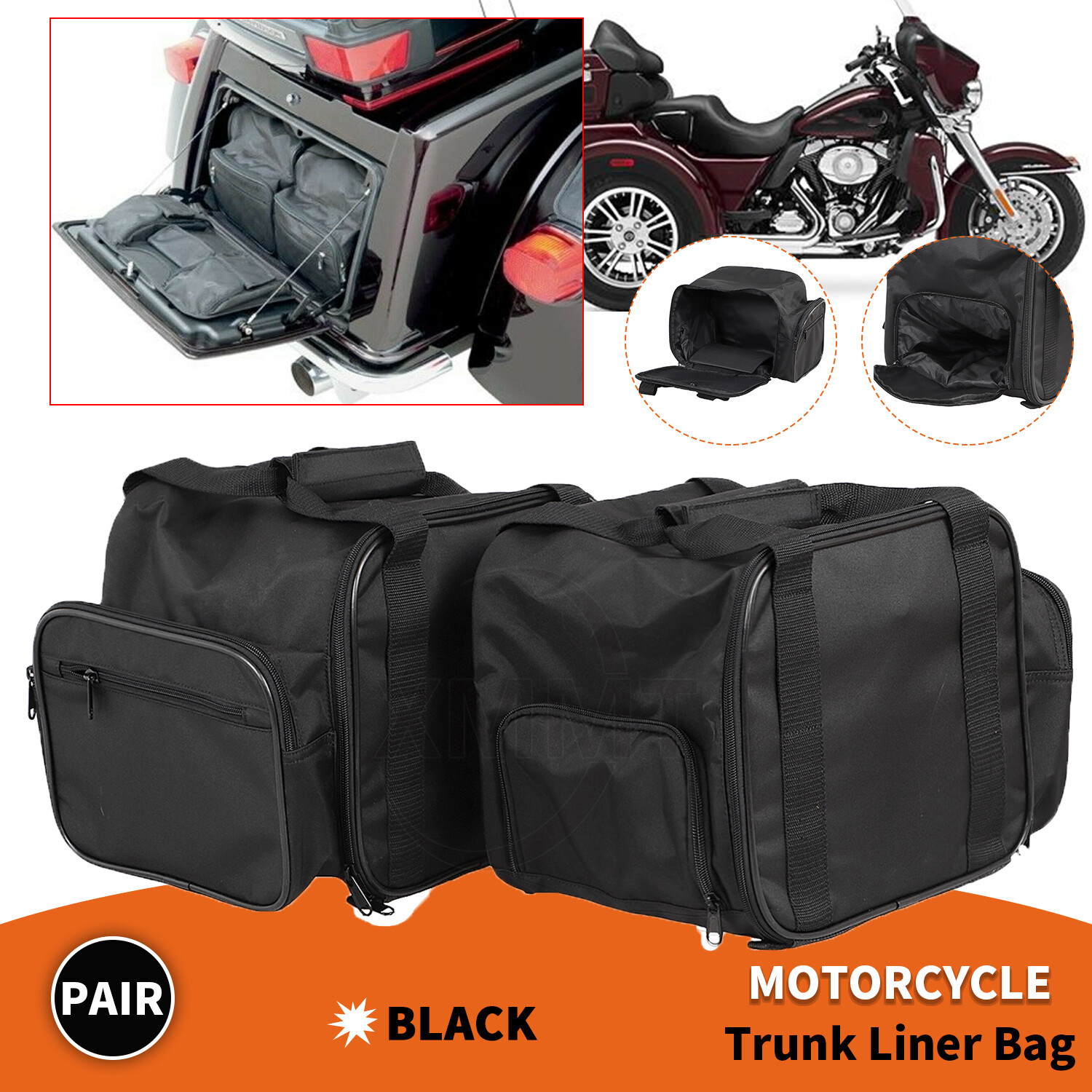 Rear Trunk Lid Organizer Luggage Bags For Harley FLHTCUTG 0922 Trike