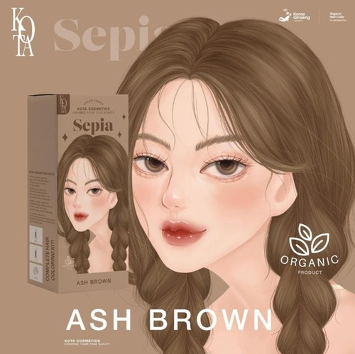 KOTA Hair Color Natural Organic Cream Extract 100g Ash Brown Sepia - Picture 3 of 5