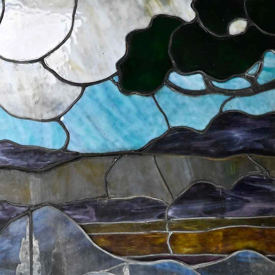 Свинцовое стеклянное окно в стиле модерн, около 1900–1930 гг. - Изображение 3 из 4