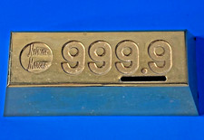 Vintage Neiman Marcus 999.9 Gold Bar Brass coin Bank BULLION VTG ADVERTISING EX