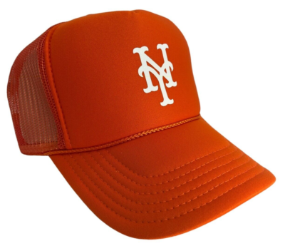 帽子 Uncle Jay's Vintage NY Mets ORANGE NEW YORK METS NYC NY ORANGE HAT 5 PANEL HIGH CROWN TRUCKER