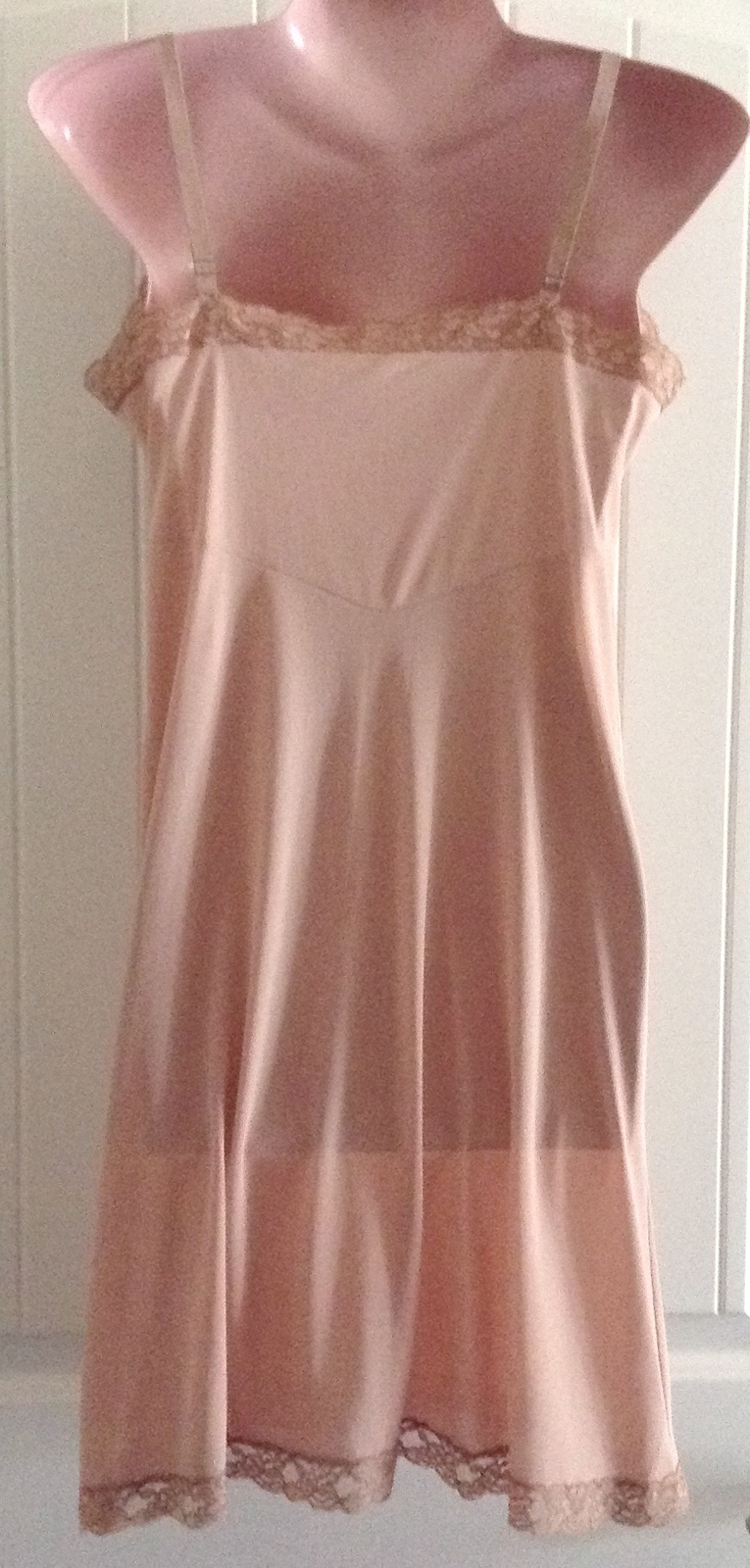 Vtg Kayser Full Slip Women's 34 Rose Beige Nylon Lace… Gem