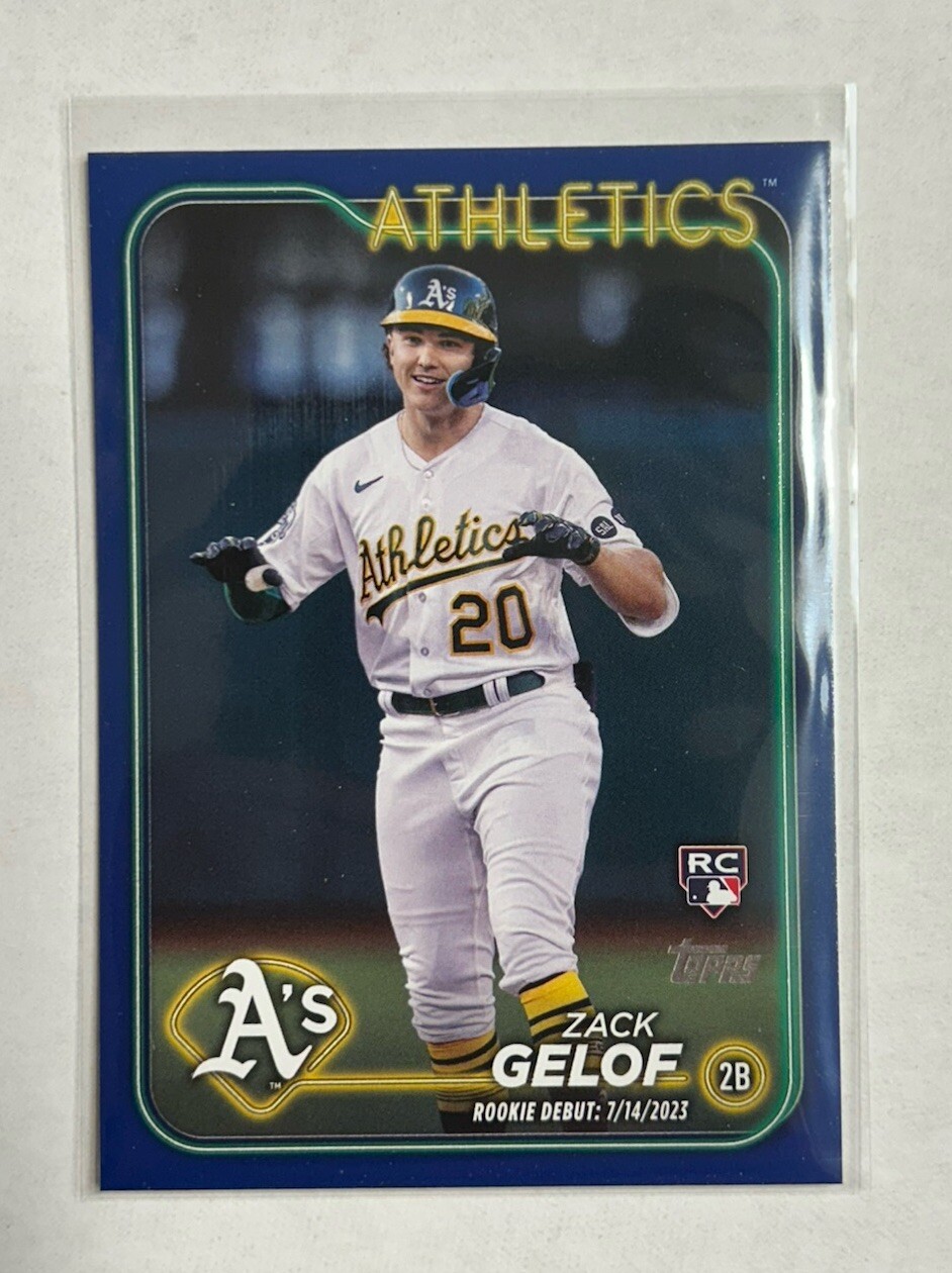 Zack Gelof 2024 Topps Update Royal Blue Parallel Rookie Debut Card RC Athletics