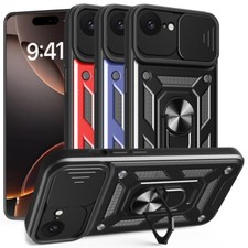 For Apple iPhone 17e/16e Case Magnetic Ring Stand Camera Lens Protector Cover