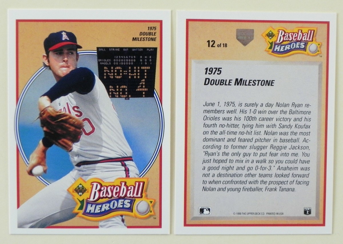 Nolan Ryan _ 1975 DOUBLE MILESTONE _ 1990 Upper Deck Card #12 of