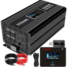 3000 watt Pure Sine Wave Power Inverter 6000W DC 12V to AC 110V LCD Remote RV