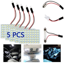 5 X Car Festoon T10 BA9S White LED 48SMD Panel Interior Dome Map Light Bulb Lamp