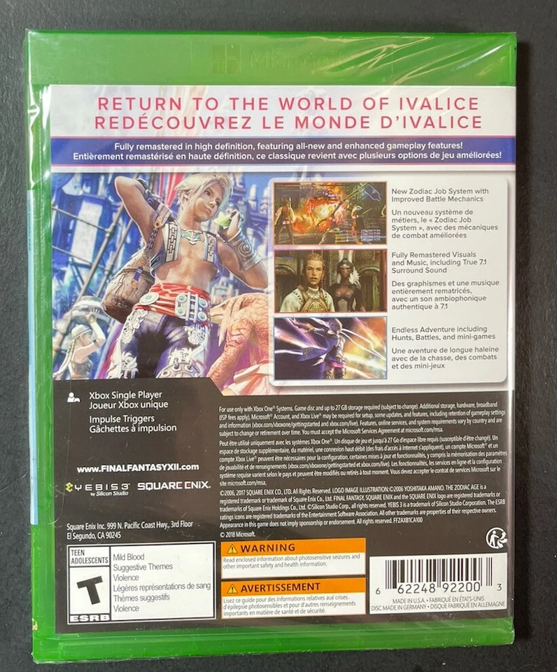 最终幻想 XII [十二生肖时代](XBOX ONE)全新 — 第 2/4 张图片