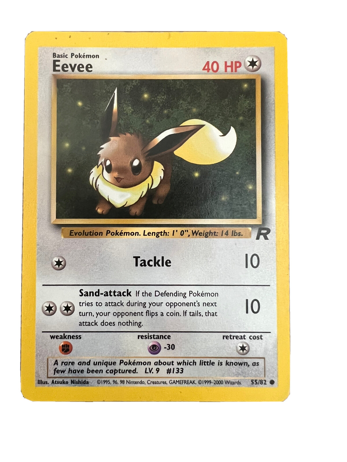 1995 Eevee Team Rocket 1st Edition Pokemon Card 55/82