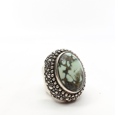King Baby Studio Stingray Texture Turquoise Cabochon Ring Silver .925 Size 10