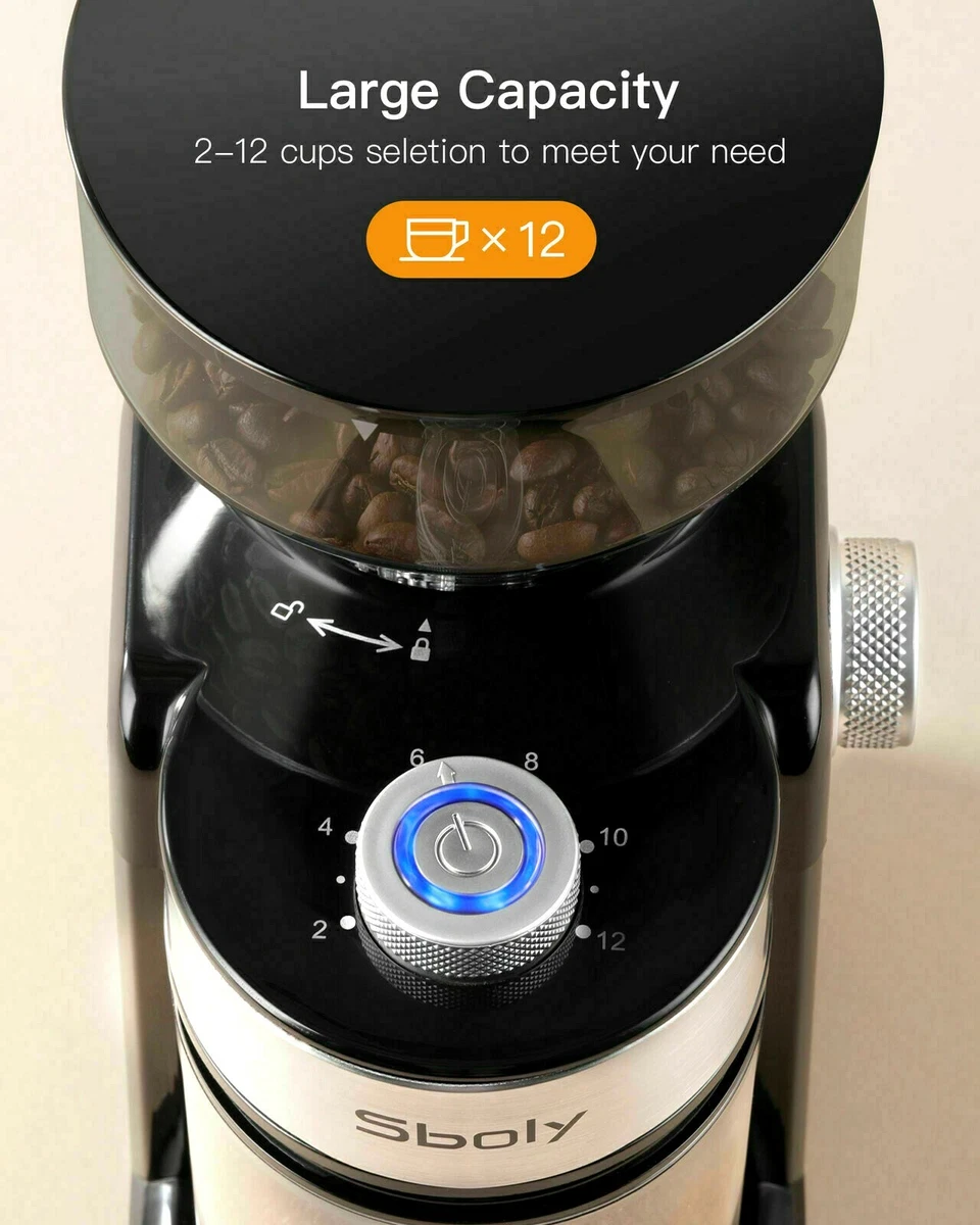 Sboly, Kitchen, Sboly Electric Conical Burr Coffee Grinder Adjustable Burr  Precise High Quality