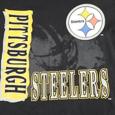 Vintage Pittsburgh Steelers Shirt Medium Black Garan Made in USA Single Stitch