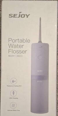 SEJOY Mint 3 Water Flosser Purple USB Charging Waterproof IPX7 Delicate Flow