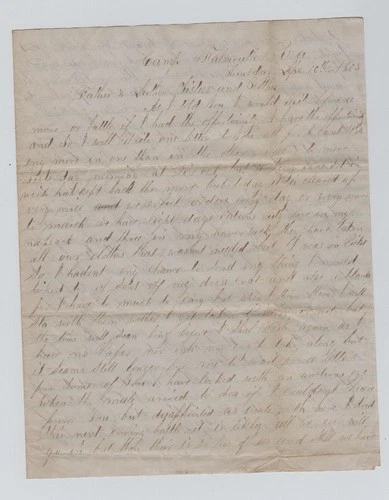 CIVIL WAR LETTER - 34th NY Infantry - Marching Toward Battle of Chancellorsville