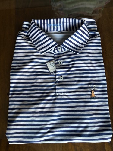 NWT MEN'S DRADDY SPORT POLO, SIZE: S, COLOR: NAVY/WHITE (M8.3)