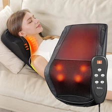 Back Massager with Heat, Shiatsu Neck & Back Massager Pillow for Pain Relief, 3D