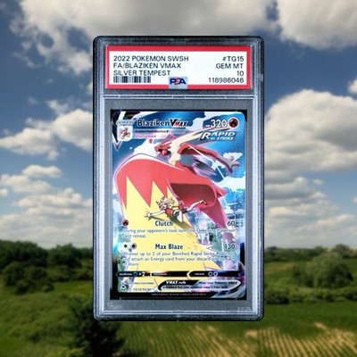 Blaziken VMAX PSA 10 English Pokemon Card TG15/TG30 Silver Tempest