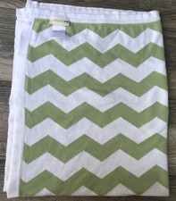 Pottery Barn Kids Green White Chevron Zig Zag Baby Blanket 100 Cotton Knit