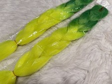 Lot of 2 Neon Green Ombre Jumbo Braiding Hair 24 Synthetic Extensions