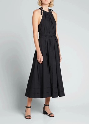 NEW, Ulla Johnson 'Joni' Belted  Midi Dress in Black Sz 6 #LD0246