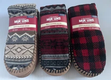 MUK LUKS Men’s Slipper Sock L/XL  Shoe Size 11-13 Slip Resistant One Pair NWT