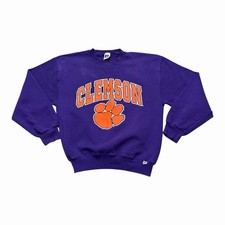 Vintage Clemson University Tigers Crewneck Sweatshirt Mens Medium Purple Russell