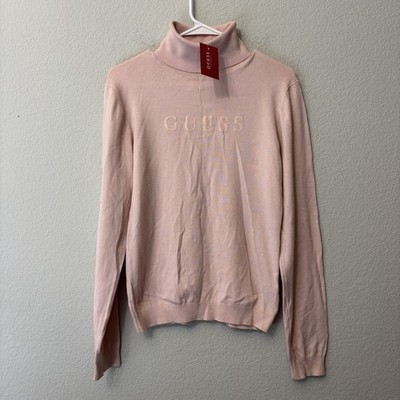 Guess Factory Cristina Turtleneck Sweater Top Size XL Color Dimrose Pink NWT $55
