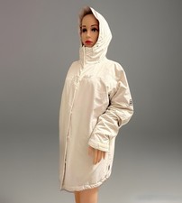 Jack Wolfskin Stormlock Activ Kapuze Schöner Mantel Creme Top Gr. L