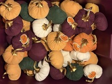 Mini Suede Pumpkin Decorations Lot of 86pcs. New With tags. See Description 