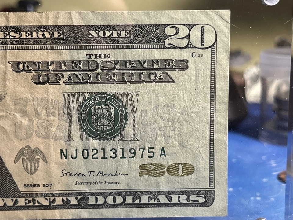 Fancy Serial Number $20 Bill February 13, 1975. Circulated. Minor Damage. - Image 4 of 4