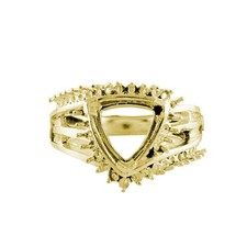 925 Sterling Silver 9mm Trillion Semi Mount Solitaire with Accents Wedding Ring