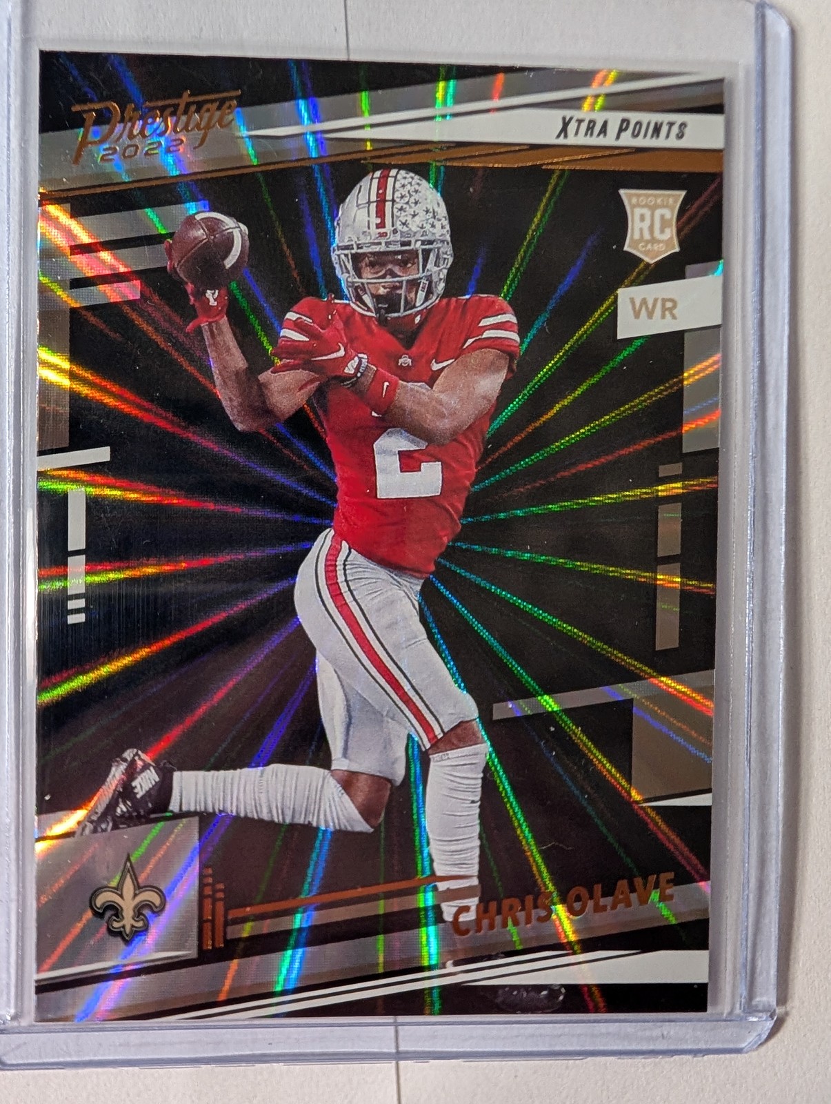 2022 Panini Prestige #310 Chris Olave Xtra Points Sunburst