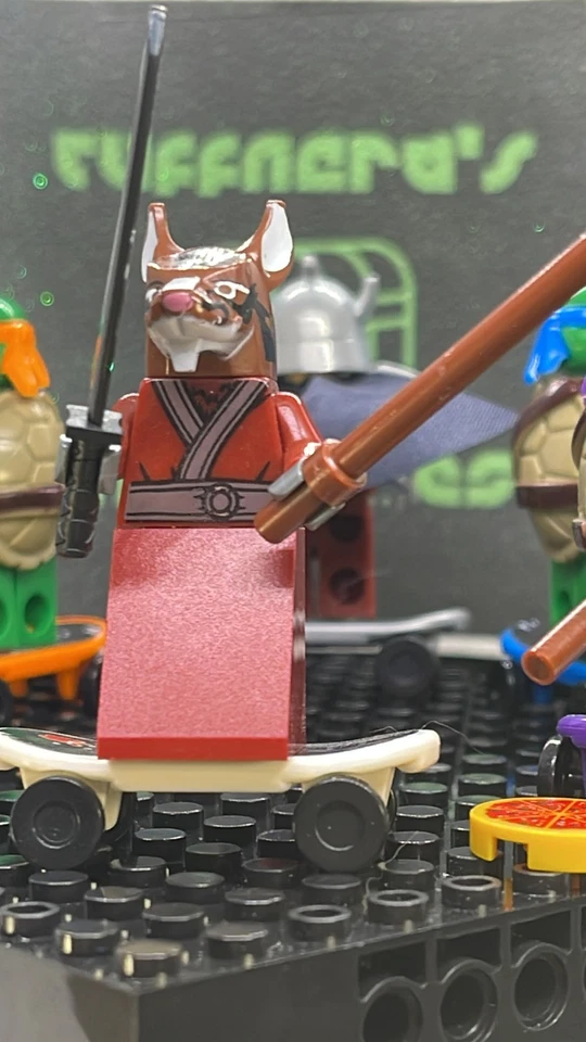 LEGO TEENAGE MUTANT NINJA TURTLES Personalizado Juego de 6 COMPLETO con PATINETAS + PIZZAS! Foto 3 de 4