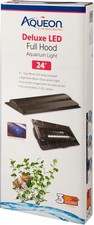 LED Deluxe Fish Tank Aquarium Full Hood Black 24 Inch