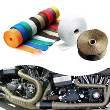 5M Roll Fiberglass Heat Shield Motorcycle Exhaust Thermal Tape Header Pipe  