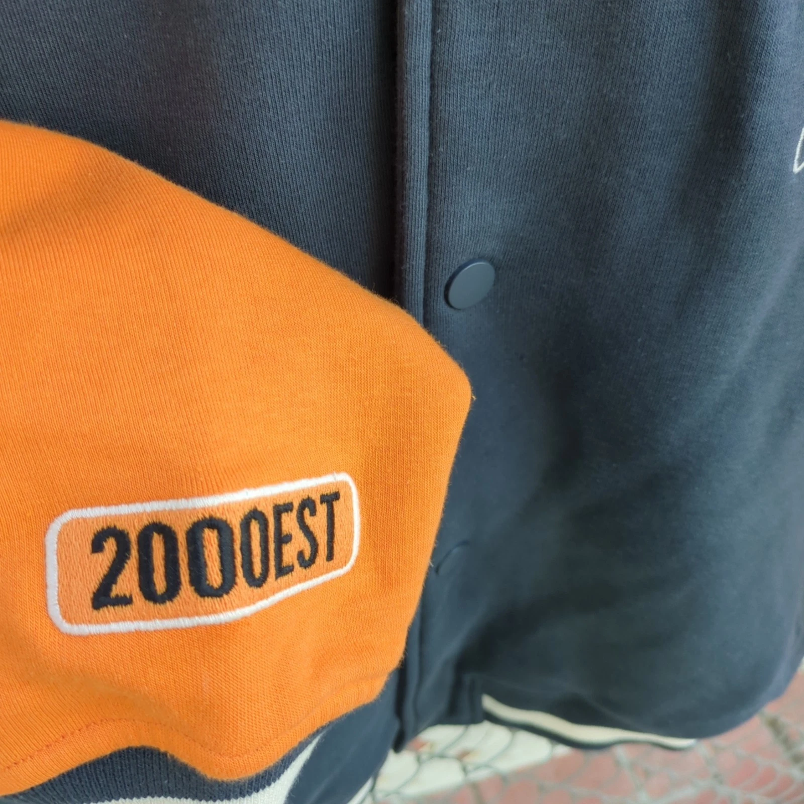Zara Patch BOMBER JACKET New York Orange & Blue NY Baseball Varsity Men’s XL image 5