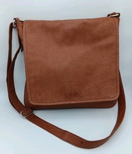 Vera Pelle Brown Leather Messenger Bag - Made In Italy In GOOD Condition Vintage