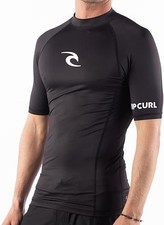 RIP CURL AMAZON Men's Tight Fit S/S Rashguard - Black - Size XL - NWT