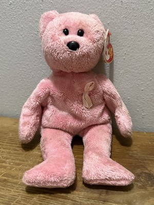 Ty Beanie Baby - AWARE the Breast Cancer Awareness Bear (8.5 Inch) NEW pink 