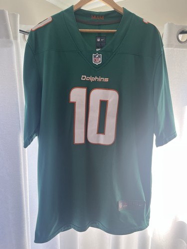 Nike Miami Dolphins Tyreek Hill 10 Jersey Mens Large Teal NFL On Field Stitched