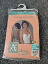 VTG Adonna JCPenney Longline Strapless Bra White 34A NIP Deadstock Bustier 80s