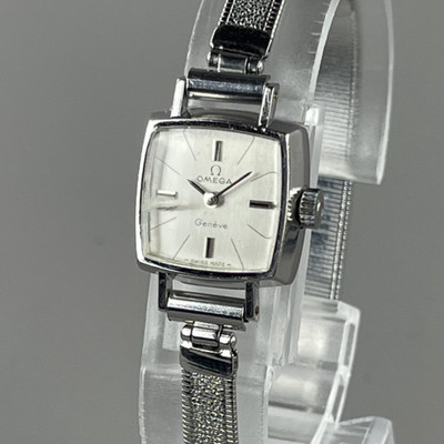 OMEGA Geneve Vintage Ladies Watch 16mm Manual Wind Silver SS 511307 Cal.485