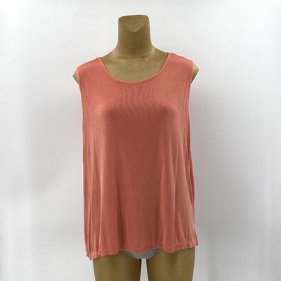 CitiKnit 2X 22/24 Travelers Slinky Liquid Knit Tank Top Dark Coral Stretch Women