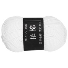 1Pcs Cotton Yarn Knitting Yarn Crochet Yarn 87.5Yard x 2.5mm, White 