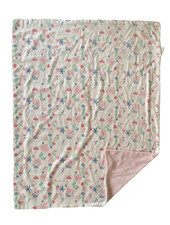 Lila and Jack Pink Floral Flower Baby Blanket Target Green Blue Double Sided