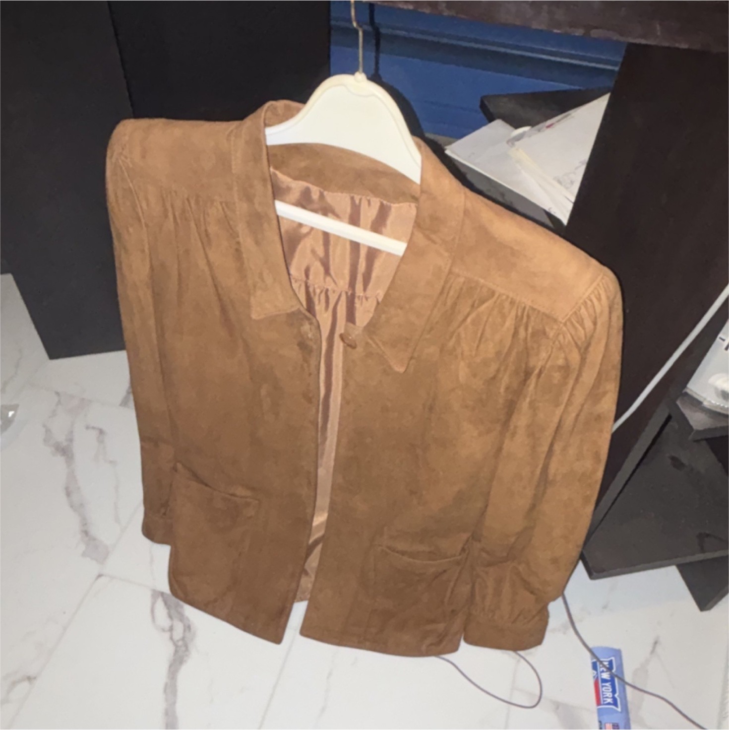 Brown Collared Button Mid-Length Lined Women's Ja… - image 1