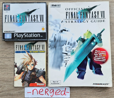 Final Fantasy VII PS1 Komplett CIB + Brady Games Guide + PS Power Solution Bund